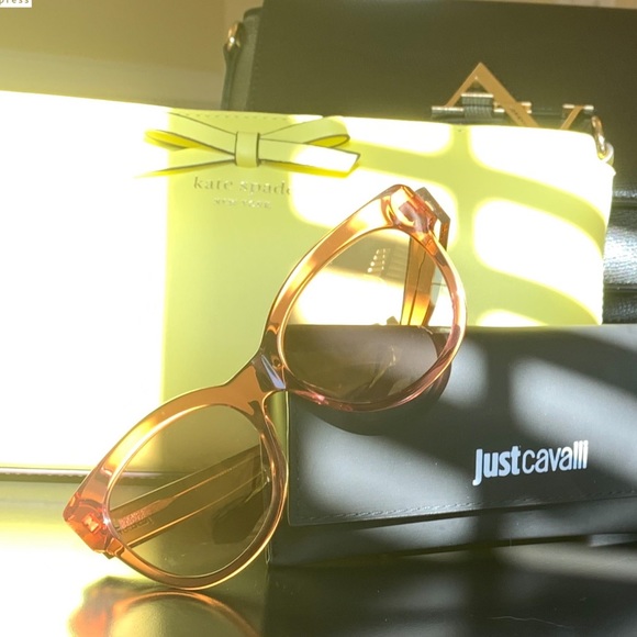 JUST CAVALLI SHINY BORDEAUX OVAL MIRROR SUNGLASSES - Picture 7 of 8